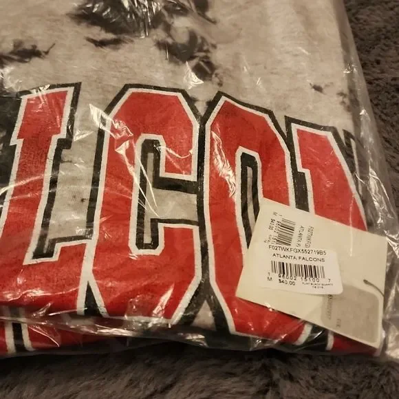 Women's Atlanta Falcons Tie Dye Tubular Cropped Tie Dye T-Shirt-M, L, XL - Picture 3 of 3